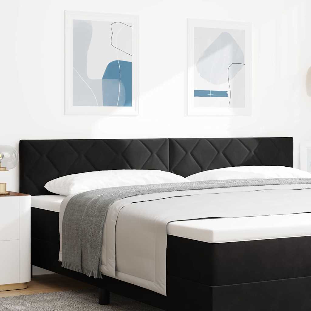 vidaXL LED Kopfteil Schwarz 200 cm Kunstleder