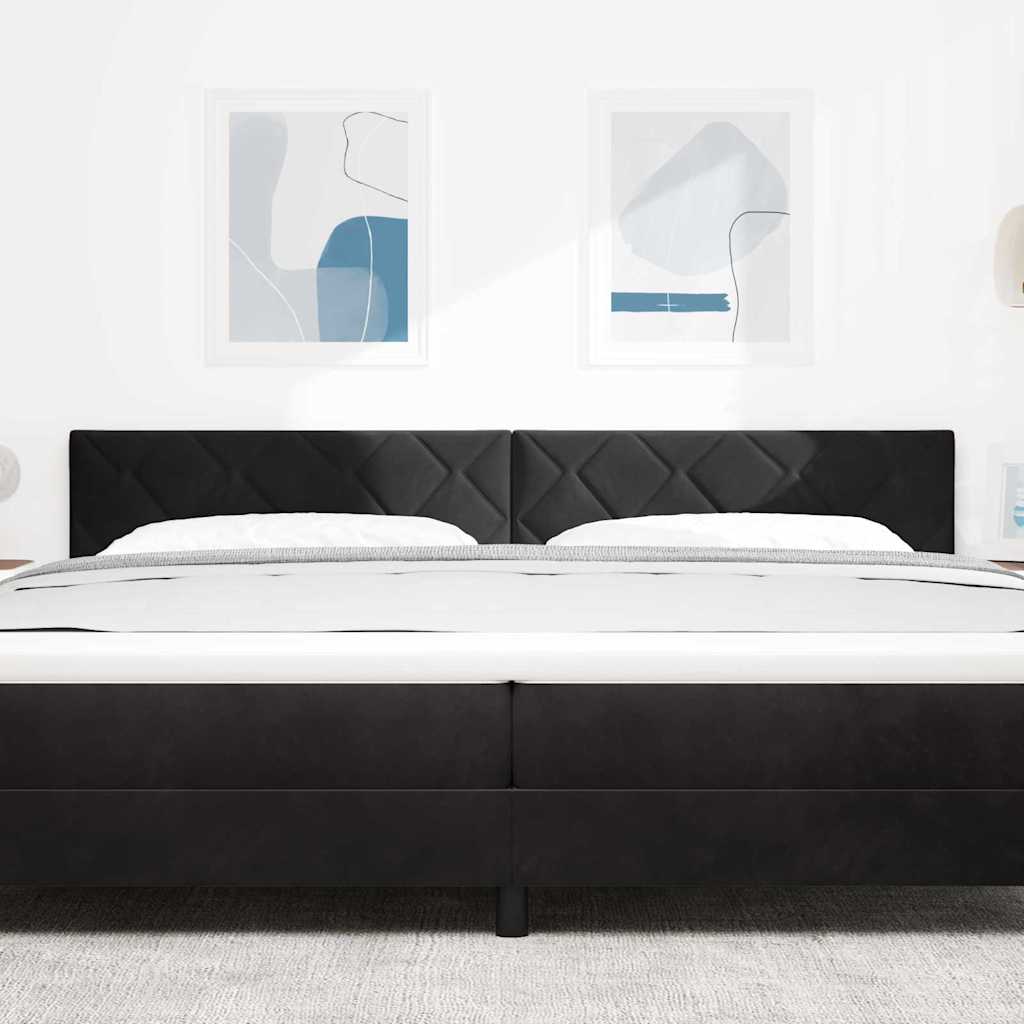 vidaXL LED Kopfteil Schwarz 200 cm Kunstleder