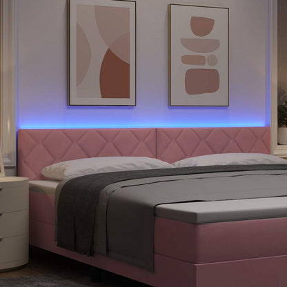 vidaXL LED Kopfteil Rosa 200 cm Kunstleder