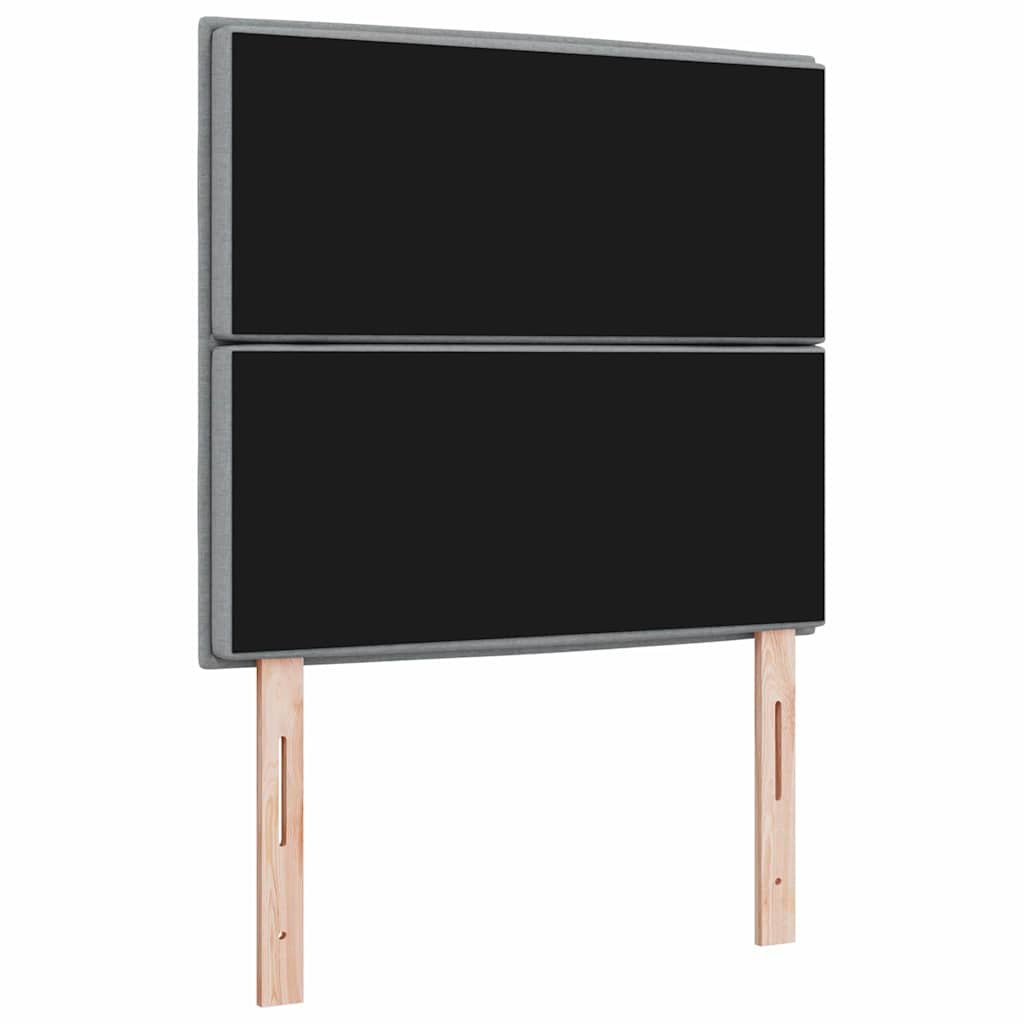 vidaXL LED Kopfteil mit LED-Lichtleisten Hellgrau 80 cm Polyester