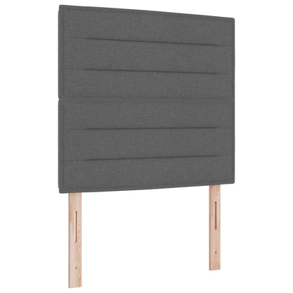 vidaXL LED Kopfteil mit LED-Lichtleisten Dunkelgrau 80 cm Polyester