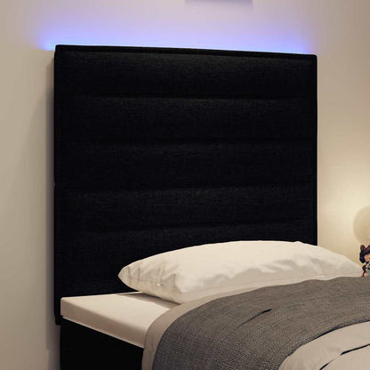 vidaXL LED Kopfteil mit LED-Lichtleisten Schwarz 80 cm Polyester