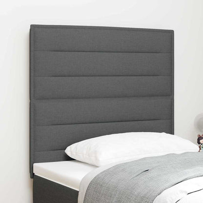 vidaXL LED Kopfteil mit LED-Lichtleisten Dunkelgrau 90 cm Polyester