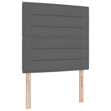 vidaXL LED Kopfteil mit LED-Lichtleisten Dunkelgrau 90 cm Polyester