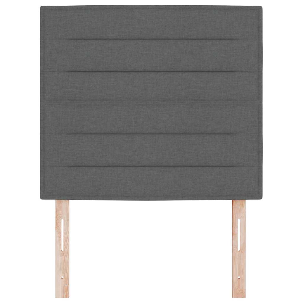 vidaXL LED Kopfteil mit LED-Lichtleisten Dunkelgrau 90 cm Polyester
