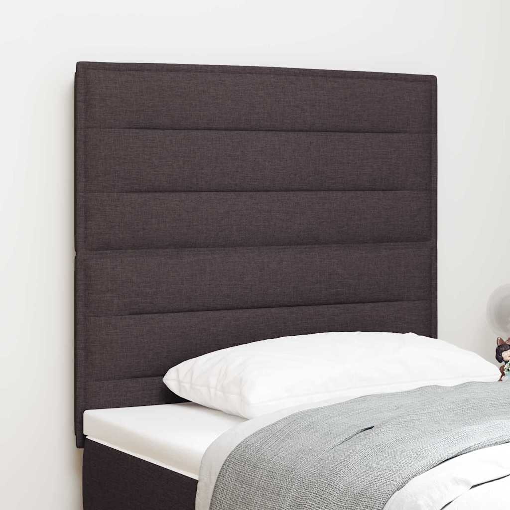 vidaXL LED Kopfteil mit LED-Lichtleisten Dunkelbraun 90 cm Polyester