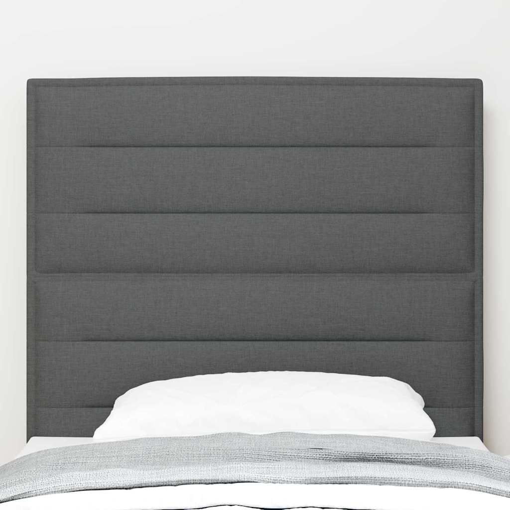 vidaXL LED Kopfteil mit LED-Lichtleisten Dunkelgrau 100 cm Polyester