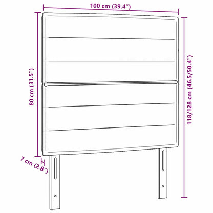 LED Kopfteil mit LED-Lichtleisten Schwarz 100 cm Polyester