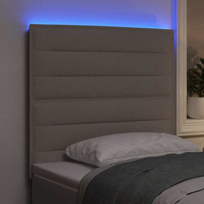 vidaXL LED Kopfteil mit LED-Lichtleisten Taupe 100 cm Polyester