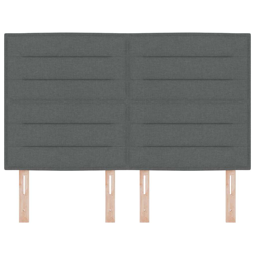 vidaXL LED Kopfteil mit LED-Lichtleisten Dunkelgrau 144 cm Polyester