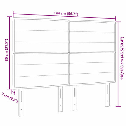 vidaXL LED Kopfteil mit LED-Lichtleisten Dunkelgrau 144 cm Polyester