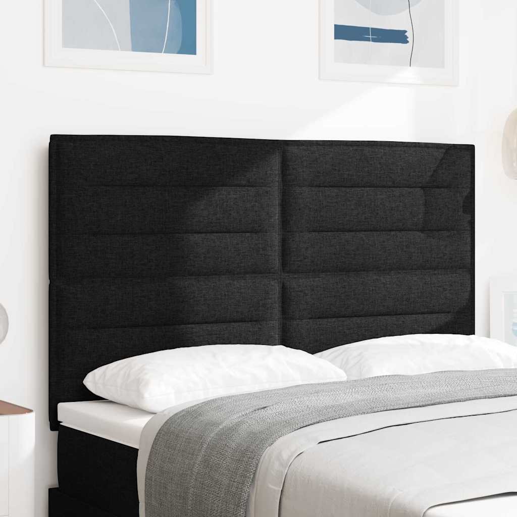 vidaXL LED Kopfteil mit LED-Lichtleisten Schwarz 144 cm Polyester