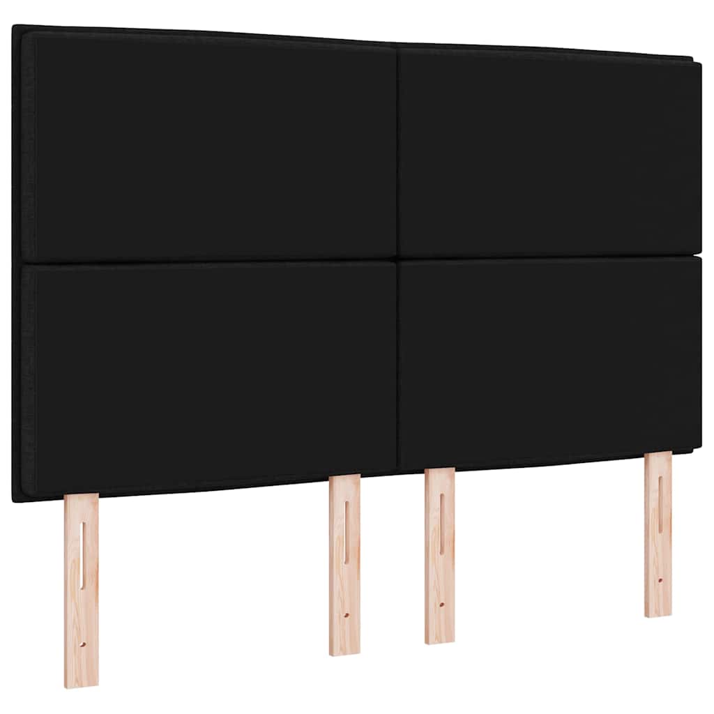 vidaXL LED Kopfteil mit LED-Lichtleisten Schwarz 144 cm Polyester