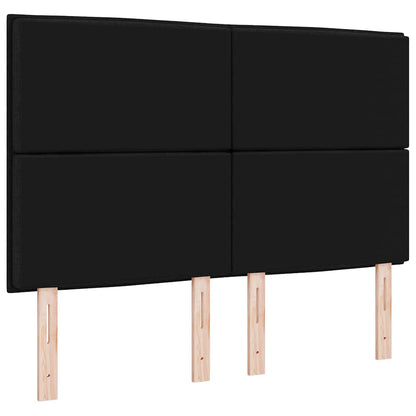 vidaXL LED Kopfteil mit LED-Lichtleisten Schwarz 144 cm Polyester