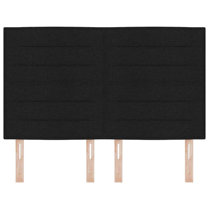 vidaXL LED Kopfteil mit LED-Lichtleisten Schwarz 144 cm Polyester