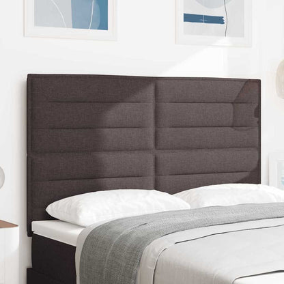 vidaXL LED Kopfteil mit LED -Streifenleuchten Dunkelbraun 144 cm Stoff