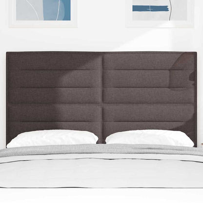 vidaXL LED Kopfteil mit LED -Streifenleuchten Dunkelbraun 144 cm Stoff