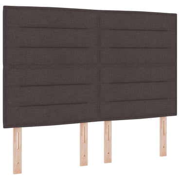 vidaXL LED Kopfteil mit LED -Streifenleuchten Dunkelbraun 144 cm Stoff
