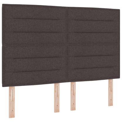 vidaXL LED Kopfteil mit LED -Streifenleuchten Dunkelbraun 144 cm Stoff