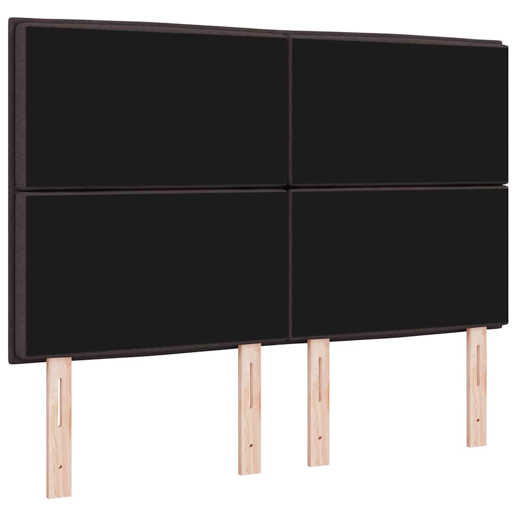 vidaXL LED Kopfteil mit LED -Streifenleuchten Dunkelbraun 144 cm Stoff