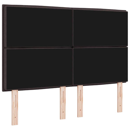 vidaXL LED Kopfteil mit LED -Streifenleuchten Dunkelbraun 144 cm Stoff