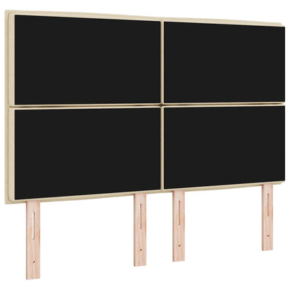 vidaXL LED Kopfteil mit LED-Lichtleisten Creme 144 cm Polyester