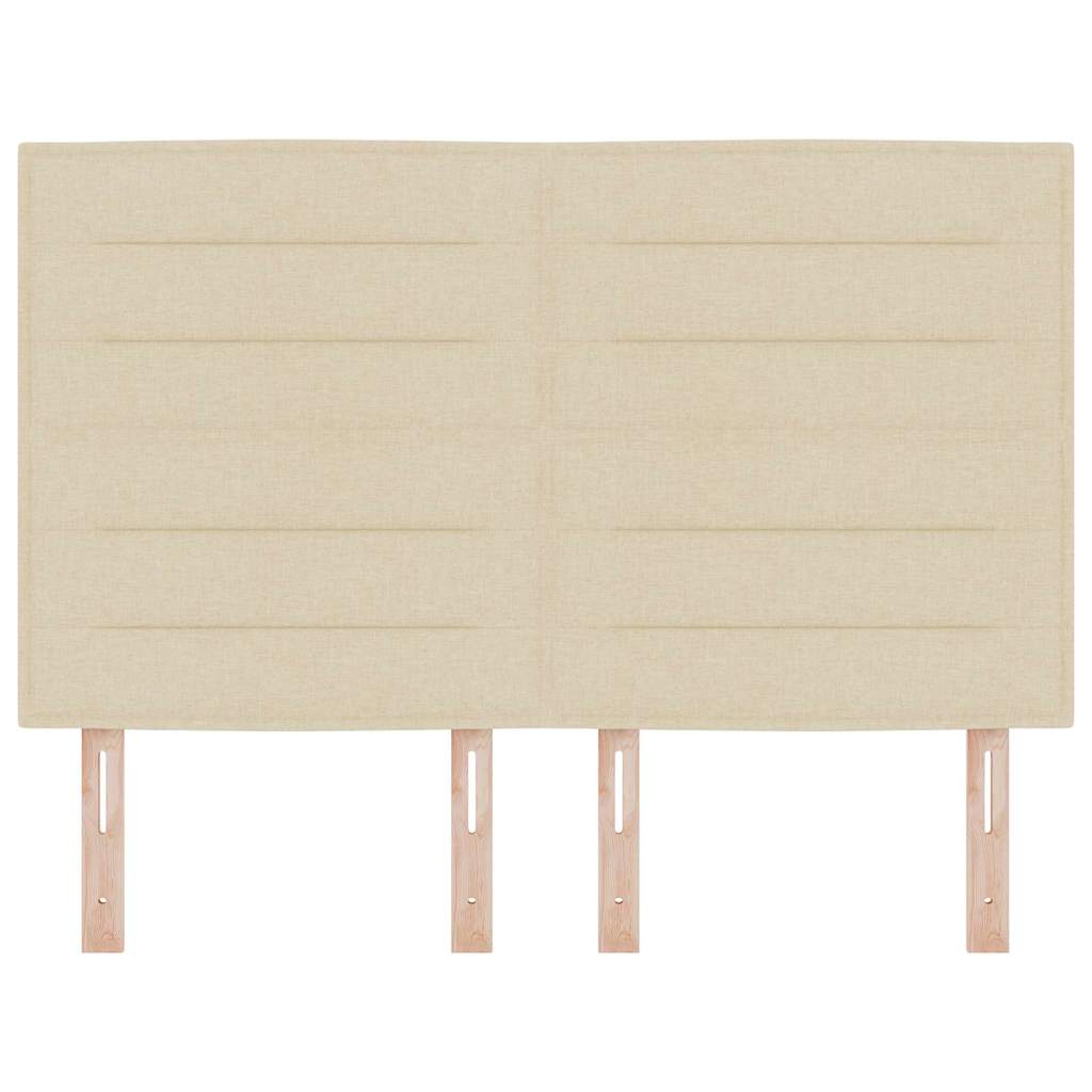 vidaXL LED Kopfteil mit LED-Lichtleisten Creme 144 cm Polyester