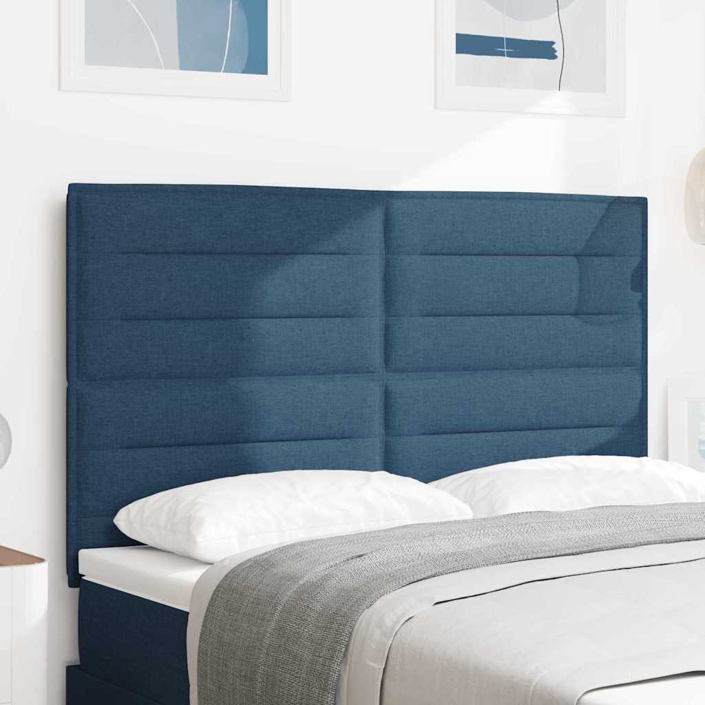 vidaXL LED Kopfteil mit LED-Lichtleisten Blau 144 cm Polyester