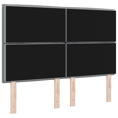 vidaXL LED Kopfteil mit LED-Lichtleisten Hellgrau 160 cm Polyester