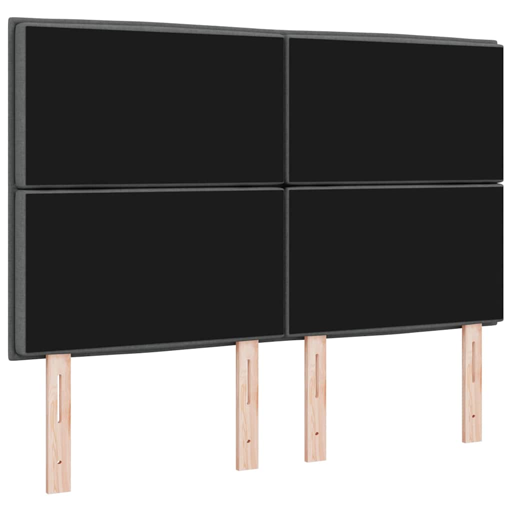 vidaXL LED Kopfteil mit LED-Lichtleisten Dunkelgrau 160 cm Polyester