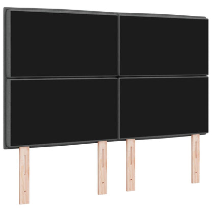 vidaXL LED Kopfteil mit LED-Lichtleisten Dunkelgrau 160 cm Polyester