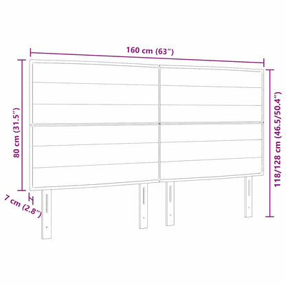 LED Kopfteil mit LED-Lichtleisten Taupe 160 cm Polyester
