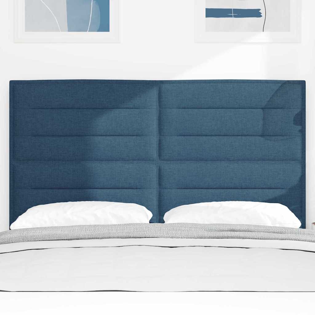 vidaXL LED Kopfteil mit LED-Lichtleisten Blau 160 cm Polyester