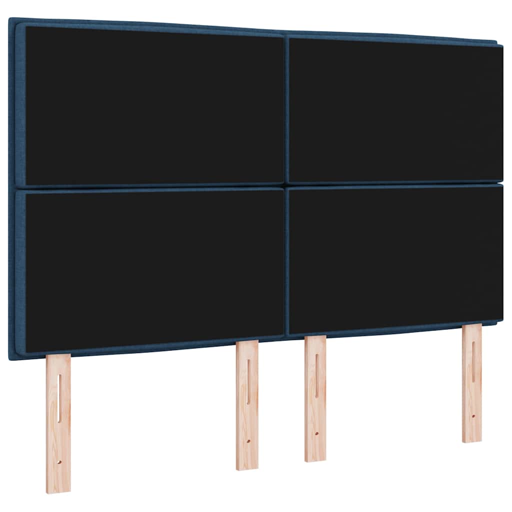 vidaXL LED Kopfteil mit LED-Lichtleisten Blau 160 cm Polyester