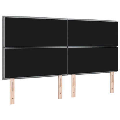 vidaXL LED Kopfteil mit LED-Lichtleisten Hellgrau 180 cm Polyester