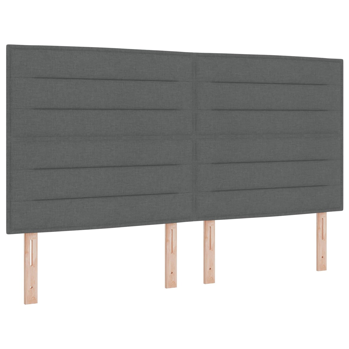 vidaXL LED Kopfteil mit LED-Lichtleisten Dunkelgrau 180 cm Polyester