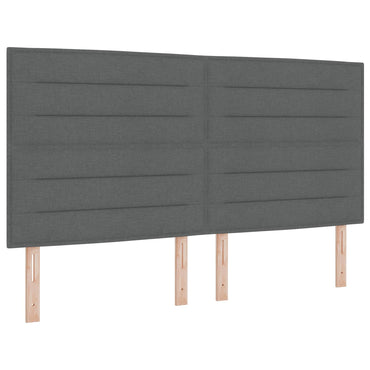 vidaXL LED Kopfteil mit LED-Lichtleisten Dunkelgrau 180 cm Polyester