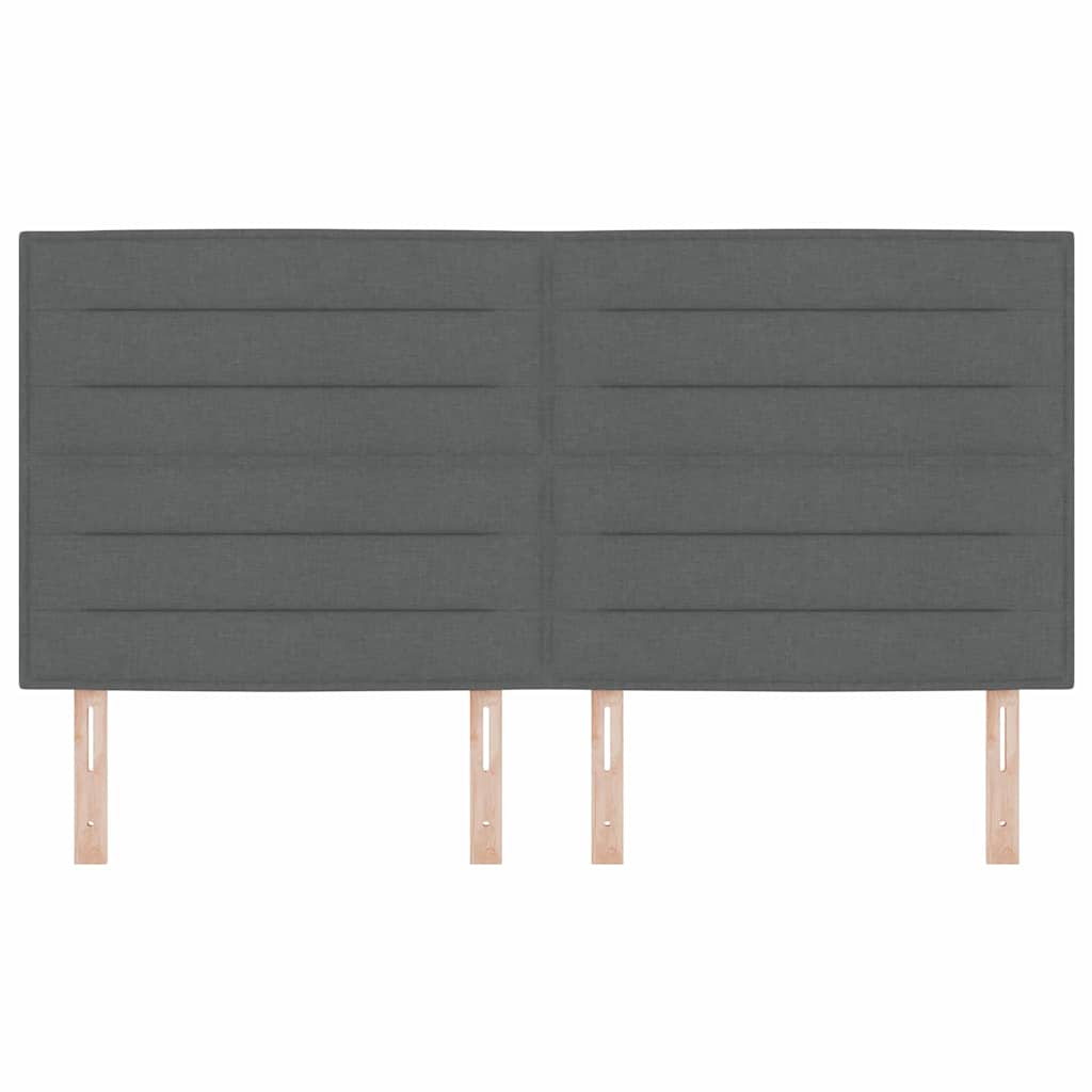 vidaXL LED Kopfteil mit LED-Lichtleisten Dunkelgrau 180 cm Polyester