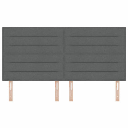 vidaXL LED Kopfteil mit LED-Lichtleisten Dunkelgrau 180 cm Polyester