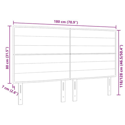 vidaXL LED Kopfteil mit LED-Lichtleisten Dunkelgrau 180 cm Polyester