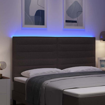 vidaXL LED Kopfteil mit LED-Lichtleisten Dunkelbraun 180 cm Polyester
