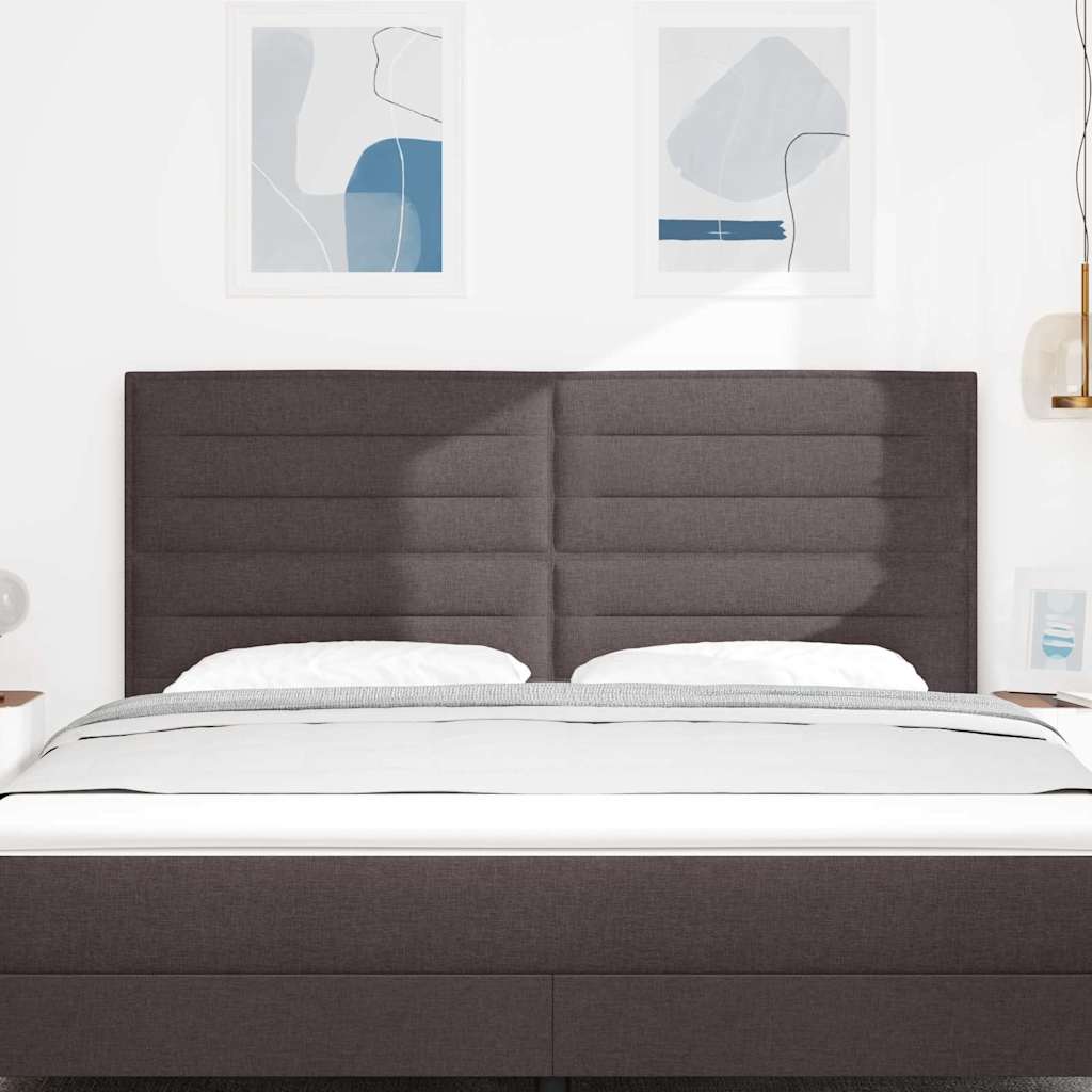 vidaXL LED Kopfteil mit LED-Lichtleisten Dunkelbraun 180 cm Polyester