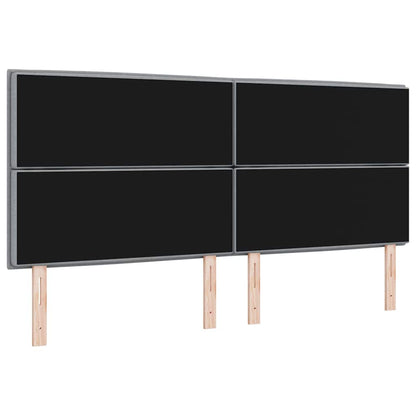 vidaXL LED Kopfteil mit LED-Lichtleisten Hellgrau 200 cm Polyester