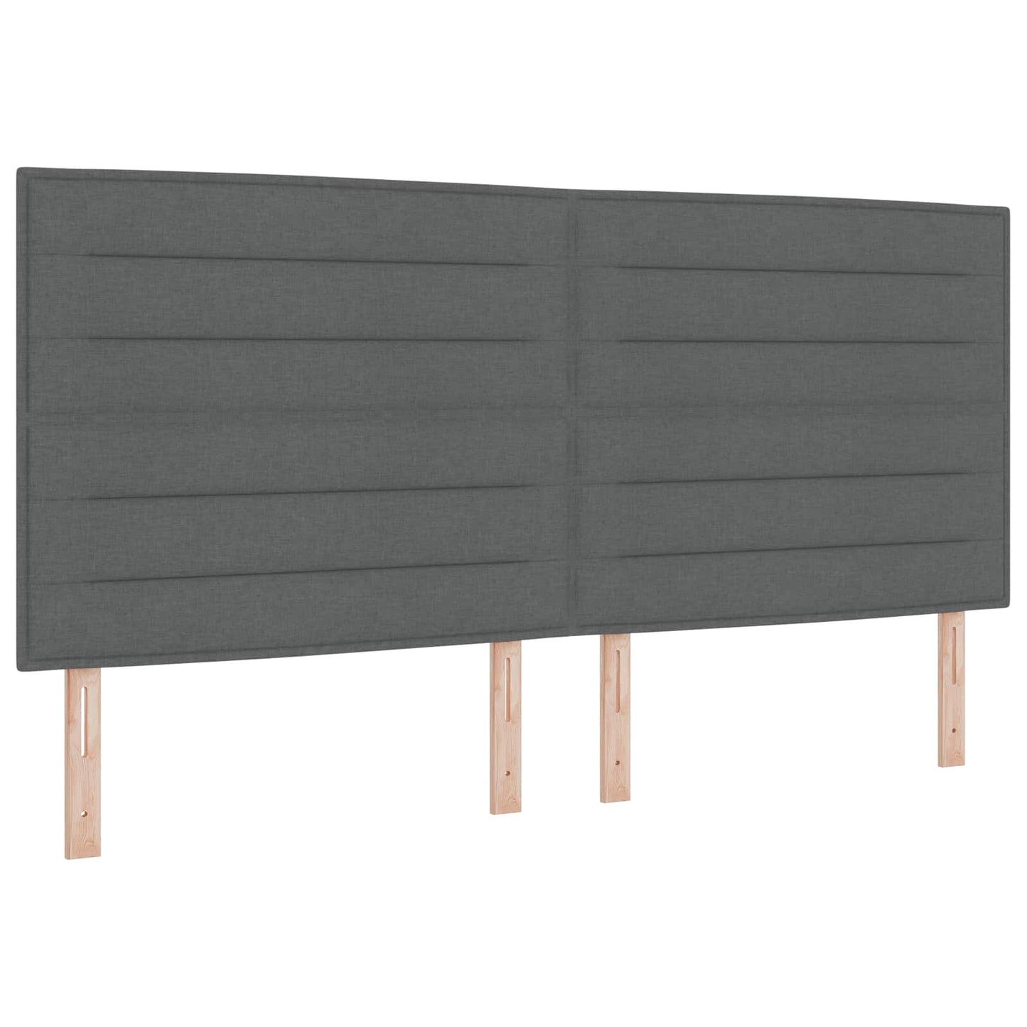 vidaXL LED Kopfteil mit LED-Lichtleisten Dunkelgrau 200 cm Polyester