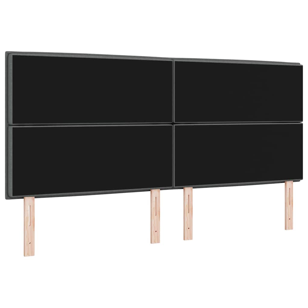 vidaXL LED Kopfteil mit LED-Lichtleisten Dunkelgrau 200 cm Polyester