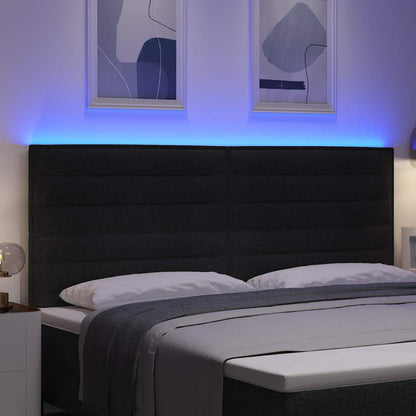 vidaXL LED Kopfteil mit LED-Lichtleisten Schwarz 200 cm Polyester