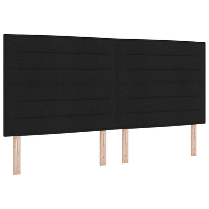vidaXL LED Kopfteil mit LED-Lichtleisten Schwarz 200 cm Polyester