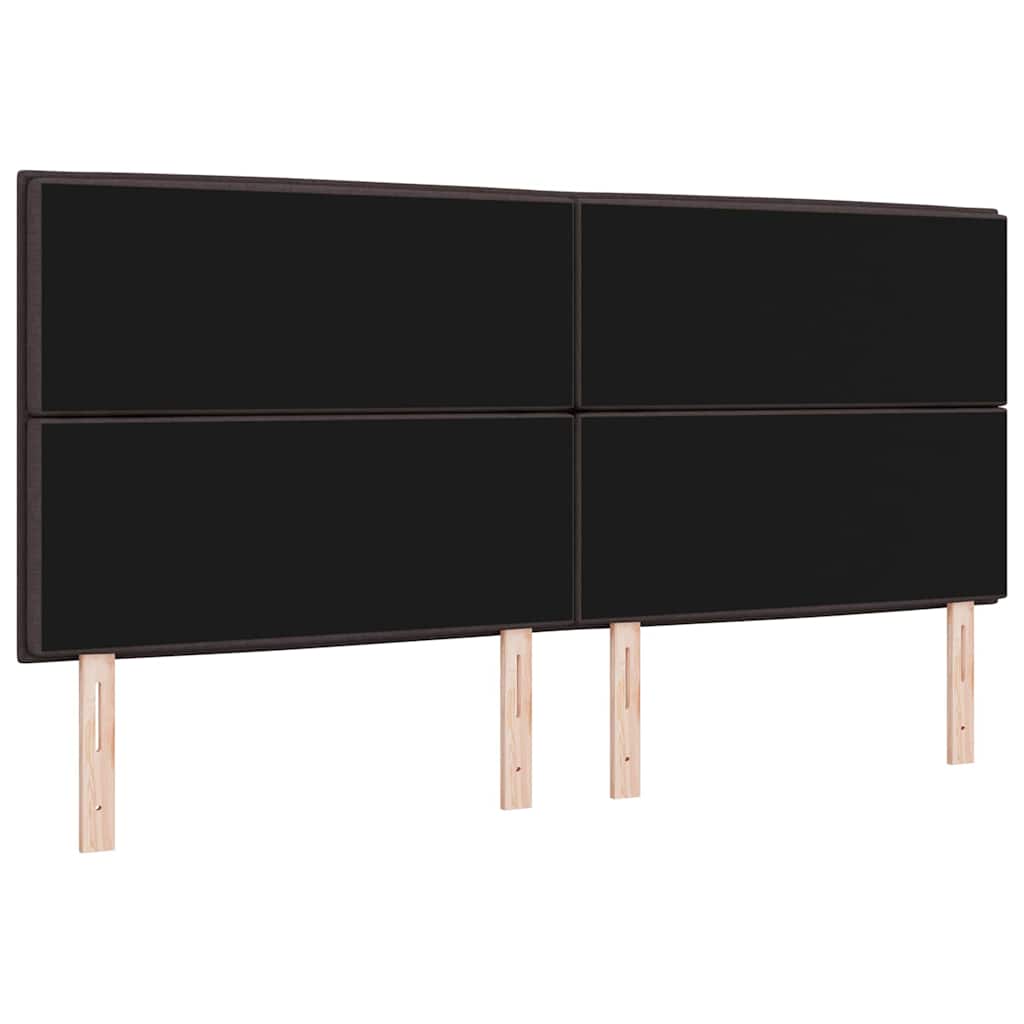 vidaXL LED Kopfteil mit LED-Lichtleisten Dunkelbraun 200 cm Polyester