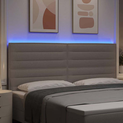 vidaXL LED Kopfteil mit LED-Lichtleisten Taupe 200 cm Polyester