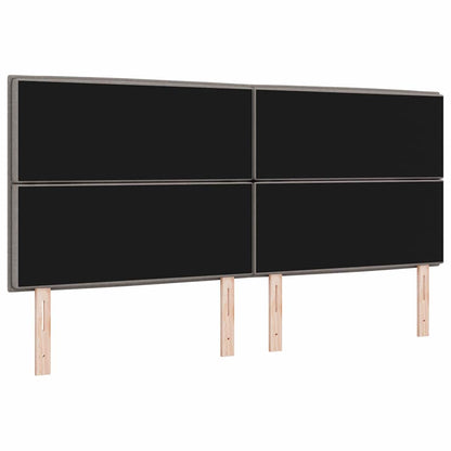 vidaXL LED Kopfteil mit LED-Lichtleisten Taupe 200 cm Polyester